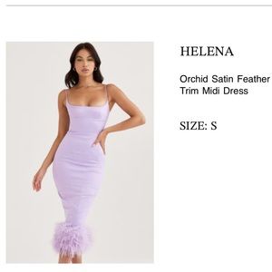 House of CB HELENA ORCHID SATIN MIDI DRESS